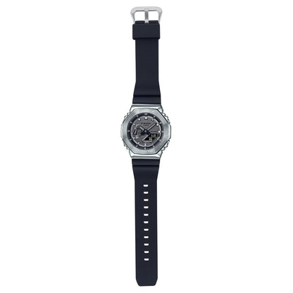 Casio G-Shock GM-2100-1ADR Silver Analog-Digital Dial Black Resin Strap Men's Watch Shock and 200M Water Resistant G1159