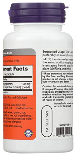Now Foods 5-Htp, 60 Vcaps 100 mg- image 7
