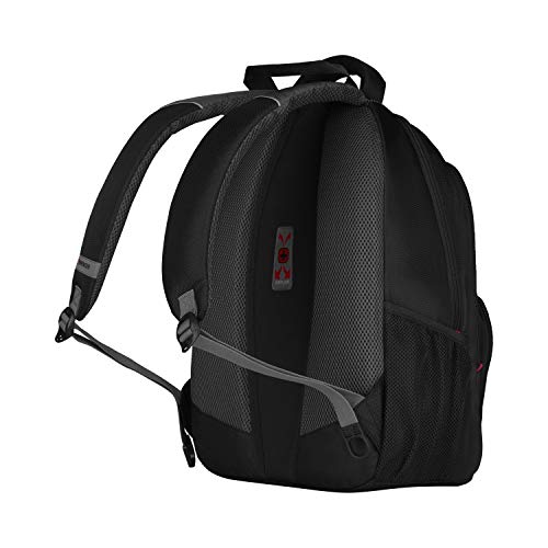 WENGER PILLAR 16 Inch Laptop Backpack, Triple Protect Compartment with Case-Stabilising Platform in Black/Grey (25 Litre), Swiss designed, 600633