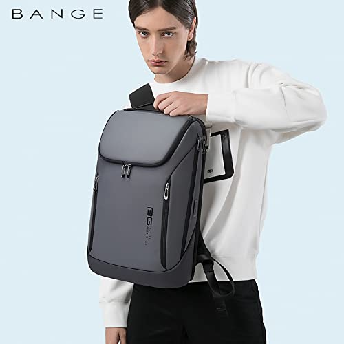 Red Lemon BANGE Captain Business Smart Backpack Water-Resistant 15.6 Inch Laptop Backpack with USB Charging Port,Travel Durable Backpack for Men and Women (Grey)