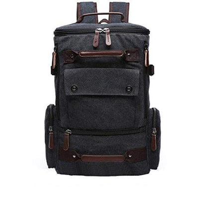 Fur Jaden Black Canvas Travel Backpack (Black)