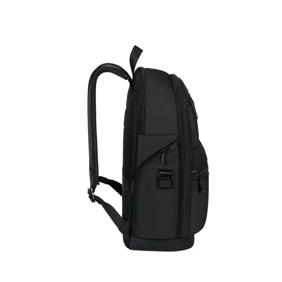 Samsonite Relyon 15.6 inch Laptop Compatibility with 10.5 inch Tablet Pocket Polyester Medium Backpack for Office in, Black