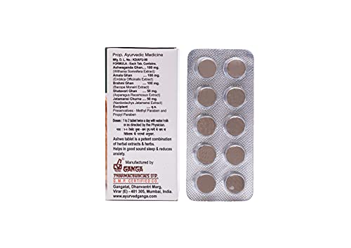 Ganga Ashwo Ayurvedic Tablets with vital herbs for Stress Relief, anxiety and Good Health,