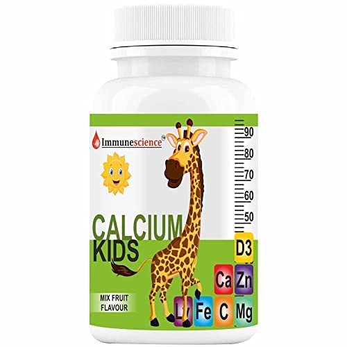 Immunescience Calcium For Kids With Vitamin D3 (Vit d), Magnesium, Zinc, Vitamin