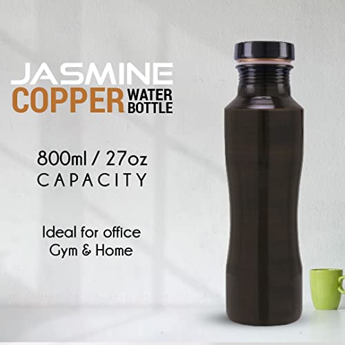 KOSVED Pure Copper Jasmine Antique Plain Water Bottle, 100% Copper, Lea- image 9