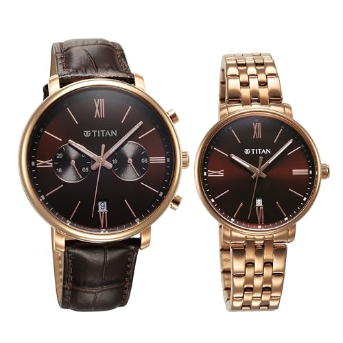 Titan Bandhan Quartz Analog with Date Brown Leather and Stainless Steel- image 5