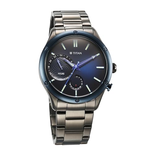 Titan Regalia Stellar Quartz Multifunction Blue Dial Stainless Steel St- image 9