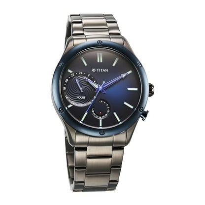 Titan Regalia Stellar Quartz Multifunction Blue Dial Stainless Steel St- image 9