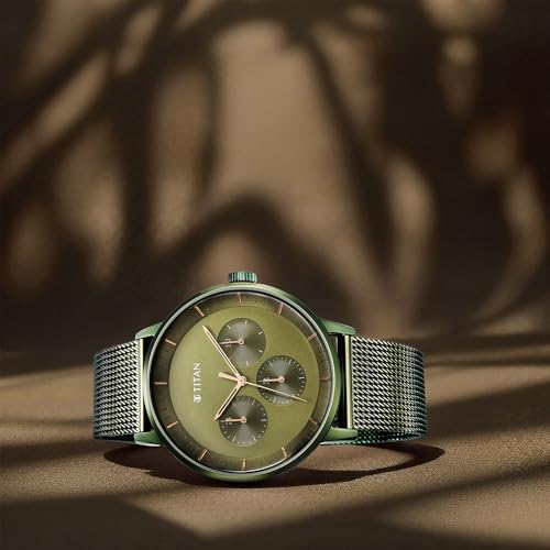 Titan Modern Classics Green Dial Quartz Multifunction Stainless Steel S- image 8