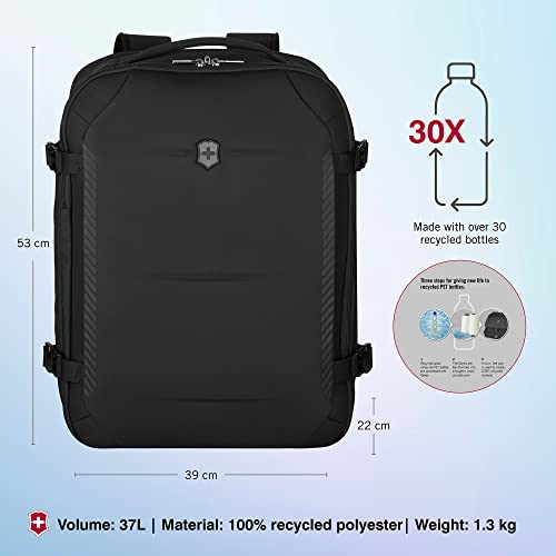 Victorinox, Crosslight Boarding Bag, 37 litres, Black, With 15.6 Inch Laptop Pocket, 612423|Backpack