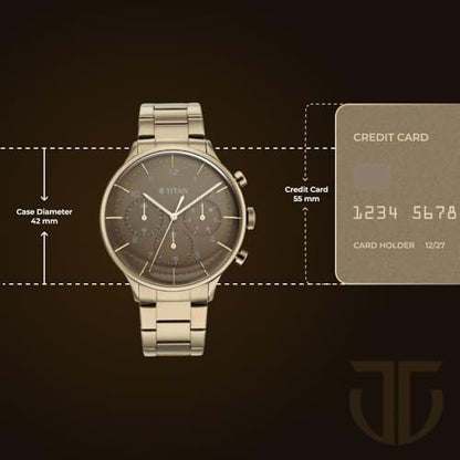 Titan Urban Magic Quartz Multifunction Brown Dial Brown Stainless Steel- image 6