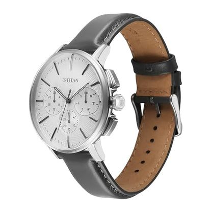 Titan Analog Silver White Dial Men's Watch-90200SL01- image 8