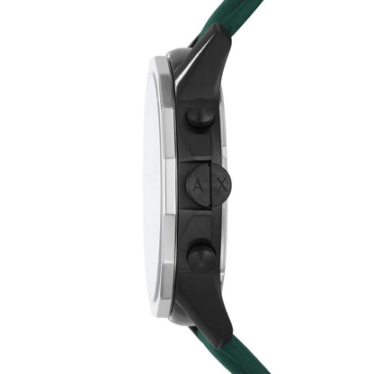 Armani Exchange Mens Leather Banks Analog Green Dial Watch-Ax1725, Band Color:Green