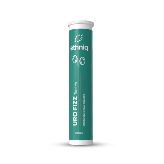 Ethniq Uro Fizz Effervescent Tablets | Provides relief in UTIs, Enlarged Prostate and Kidney Stones | Fast Dissolving | For Men & Women | Completely Natural | AYUSH Approved | 20 Tabs