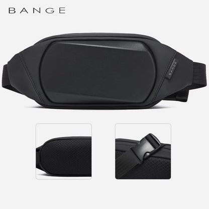Red Lemon BANGE Water Resistant TPU Unisex Travel Crossbody Sling Bag Chest Pack (Black)
