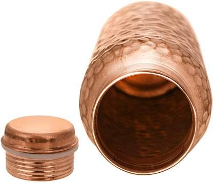 ANARO Pure Copper (Hammered) Water Bottle with No Joint and Leak Proof Ayurvedic Health Benefits for Yoga, Tamba Water Bottle For Travelling Purpose, Office Home, School, Gym (Pack of 2)