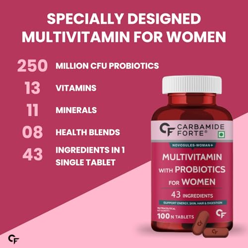 Carbamide Forte Novosules Womens Multivitamin Tablets with Ginseng, Biotin and Multimineral Health Supplement for Women (100 Veg Tablets)