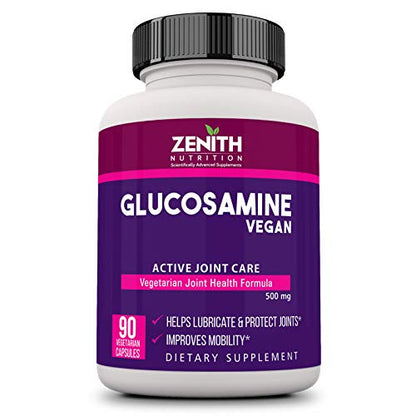 Zenith Nutrition Vegan Glucosamine for Joints movement and cartilage - 500mg 90Caps