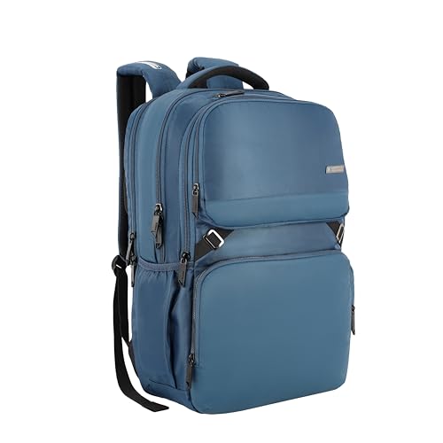 American Tourister Segno 2.0 Polyester Unisex 5 Compartment Laptop Backpack (Blue, FREE SIZE)