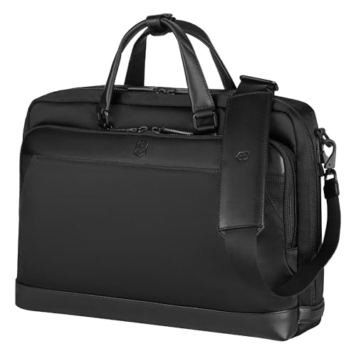 Victorinox Alox Nero, Briefcase (13 litres) 15.6 Inch Laptop Pocket, 40 cm, Black, Nylon/Leather, 611805 | Business Travel Bag For Men