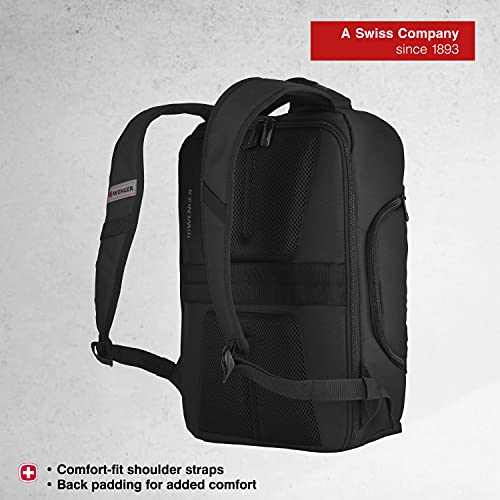 WENGER WEEKEND LIFESTYLE TECHPACK 14 Inch Laptop Backpack with Tablet Pocket, customizable padded dividers, built in rain cover (12 Litre), Swiss designed, 606488