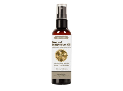 Anantya Natural Magnesium Oil Spray 100ml | Topical Magnesium Oil for Pain Relief & Muscle Recovery, feet, Sleep Support