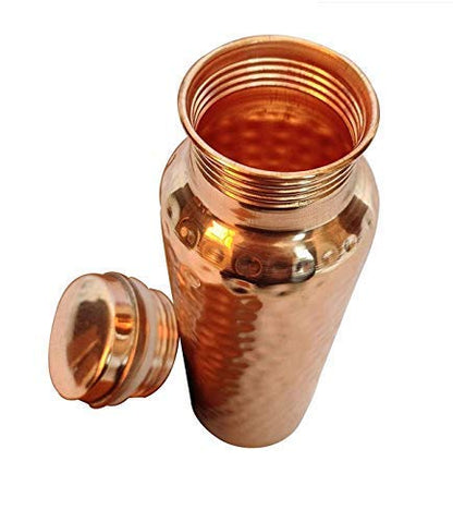 Thammar Hammered Copper Bottles Water 1 Litre, Rose Gold