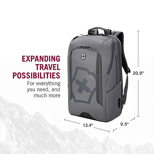 Victorinox Swiss Designed Bag, Touring 2.0, Traveler Backpack (41 Litres), 17 Inch Laptop Compartment, Stone Grey (612119) | Business Travel Bag For Men