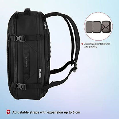 Victorinox, Crosslight Boarding Bag, 37 litres, Black, With 15.6 Inch Laptop Pocket, 612423|Backpack