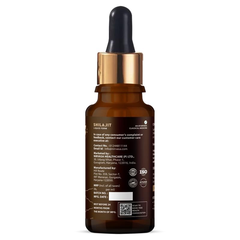 Nirvasa Shilajit Liquid, Ayurvedic, Raw Shilajit for men - 30 ml X 1- image 9