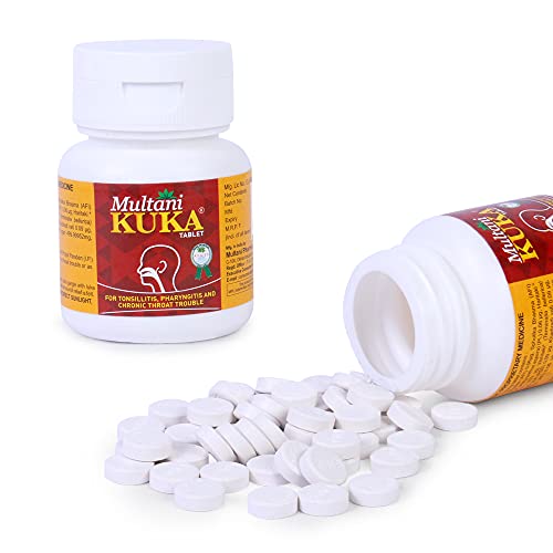 Multani Kuka Tablet | Useful In Tonsillitis, Pharyngitis & Chronic Throat Trouble | 100% Natural & Ayurvedic | Get Relief From Tonsils & Swollen Issues | 50 Tablets