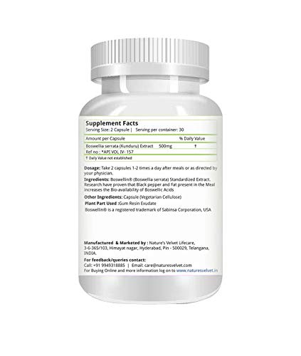 Natures Velvet Lifecare 500 mg Boswellia Serrata Pure Extract Tablet -- image 5