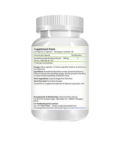 Natures Velvet Lifecare 500 mg Boswellia Serrata Pure Extract Tablet -- image 5