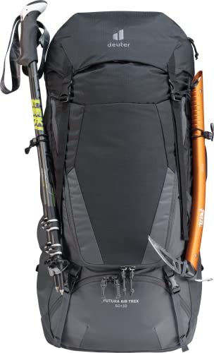 DEUTER Unisex Futura Air Trek 50 + 10L Hiking & Trekking Rucksack Bag, Black