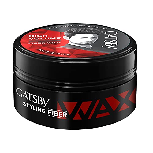 Gatsby Styling Fiber Hair Wax - Bold & Rise 75gm | High Volume, Natural Finish, Strong Hold, Anytime Re-Stylable & Easy Wash Off | For High Quiff Hair Style | Hair Styling Wax for Men