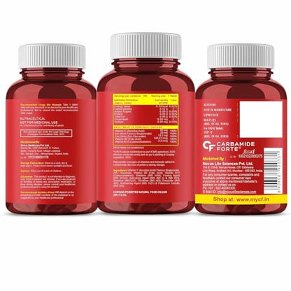 Carbamide Forte Chelated Iron + Vitamin C, B12, Folic Acid & Zinc - 100- image 2
