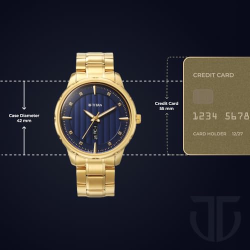 Titan Regalia Opulent Blue Dial Analog with Day and Date Metal Strap Wa- image 6