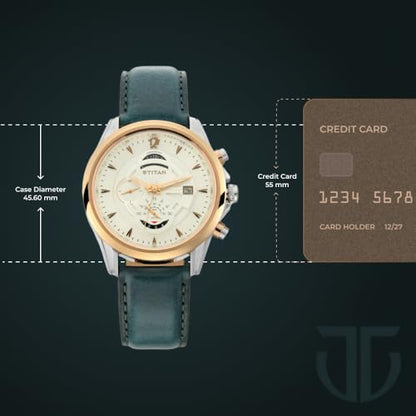 Titan Regalia Maritime White Dial Chronograph Leather Strap Watch for M- image 6