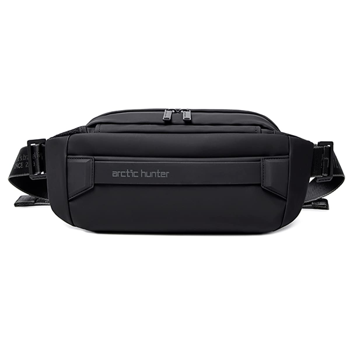 Arctic Hunter Large Fanny Pack for Men Heavy Chest Bag with Magnetic Buckle Big Waist Pouch Polyester Sling Bag for Men Crossbody Water-Resistant Passport Side Bag for Travel Business Office,Black