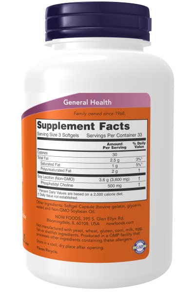 Now Foods Lecithin 1200mg, 100 Soft-gels- image 2