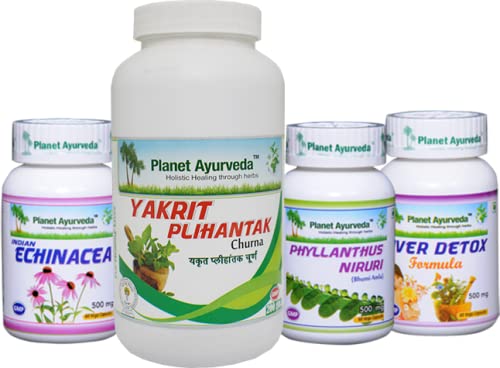 Planet Ayurveda Liver Care Pack - Yakrit Plihantak Churna | Indian Echinacea | P