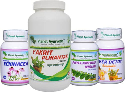Planet Ayurveda Liver Care Pack - Yakrit Plihantak Churna | Indian Echinacea | P