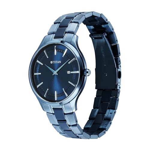 Titan Analog Blue Dial Men's Watch-90142QD01- image 4