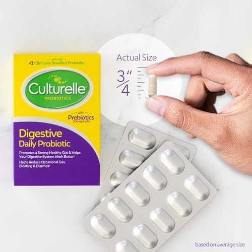 Culturelle Daily Probiotic, Digestive Health Capsules | Works Naturally with Your Body to Keep Digestive System in Balance | With the Proven Effective Probiotic | Packaging May Vary (30 Count)