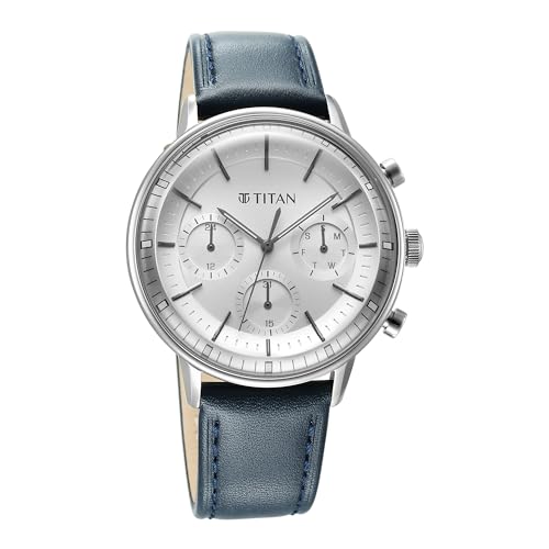 Titan Light Leathers Quartz Multifunction Black Dial Stainless Steel St- image 9