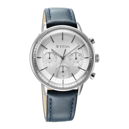 Titan Light Leathers Quartz Multifunction Black Dial Stainless Steel St- image 9