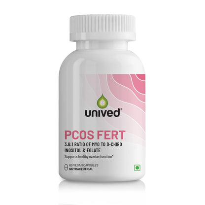 Unived PCOS Fert, 3.6:1 Myo-Inositol to D-Chiro-Inositol with Natural Caronisitol®, Supports Healthy Ovarian Function, One Month Supply