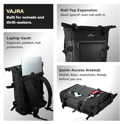 Gods Vajra Rolltop Travel Backpack with Antitheft Laptop Compartment an- image 5