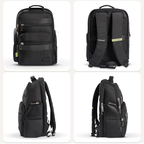 Timus Boston Black Professional Laptop Backpack for Men & Women 25 L | Fits 15.6 Inch Laptop | Water-Resistant | Premium Polyester Build with Trolley Sleeve