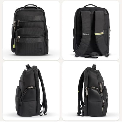 Timus Boston Black Professional Laptop Backpack for Men & Women 25 L | Fits 15.6 Inch Laptop | Water-Resistant | Premium Polyester Build with Trolley Sleeve